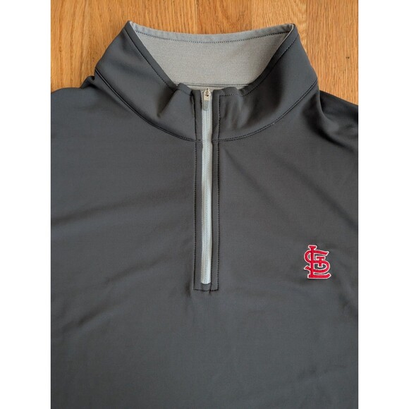 St Louis Cardinals Peter Millar Pullover Mens L Perth 1/4 Zip Golf Performance - Picture 1 of 11